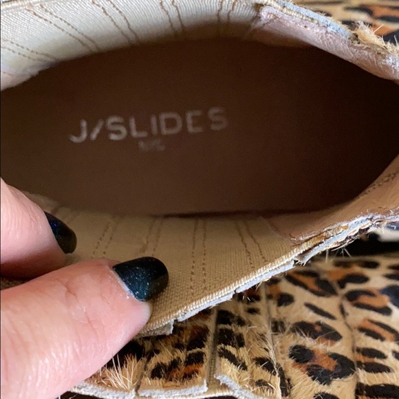 Leopard Calf Hair Shooties J/Slides Worn Once - Picture 5 of 5